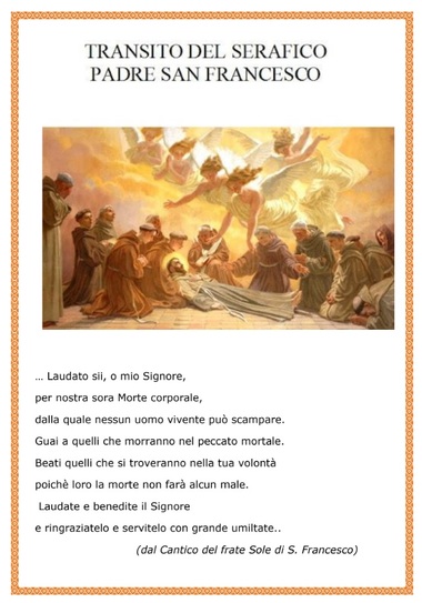Transito del Serafico Padre San Francesco